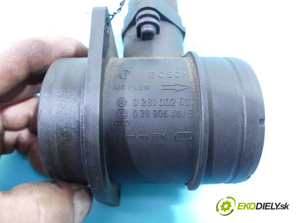 Vw Passat B6 2005-2010 1.9 tdi 105 HP manual 77 kW 1896 cm3 5- průtokoměr: 0281002531 (Váhy vzduchu)