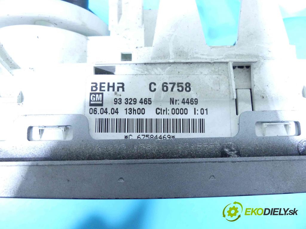 Opel Meriva A 2002-2010 1.7 dti 75 HP manual 55 kW 1686 cm3 5- panel kúrenia 93329465