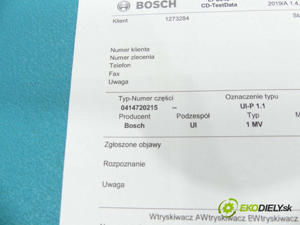 Skoda Roomster 1.4 tdi 80 HP manual 59 kW 1422 cm3 5- vstrekovacie čerpadlo 0414720215 (Vstrekovače)