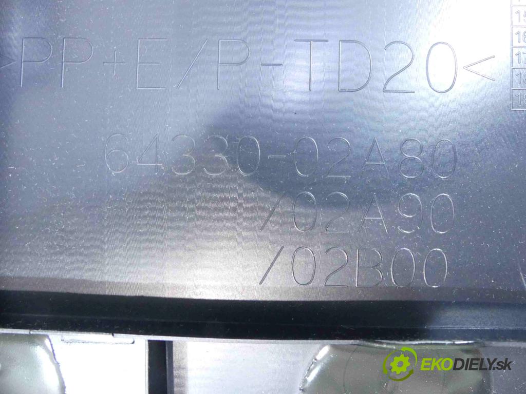 Toyota Corolla E16/E18  2013-2019 1.6 16v 132  HP manual 97 kW 1598 cm3 4- zadná 64330-02A80 (Pláta zadné)