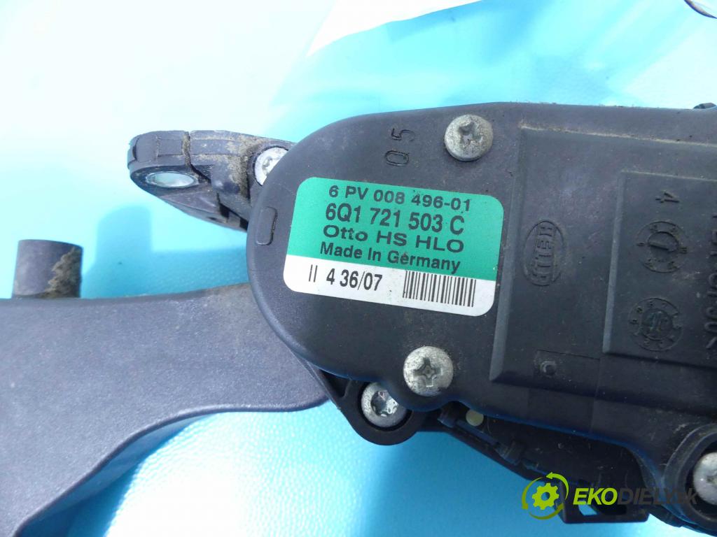 Skoda Fabia I 1999-2007 1.4 16v 80 HP manual 59 kW 1390 cm3 4- pedále 6Q1721503C (Pedále)