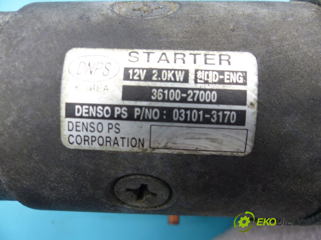 Kia Carens III  2006-2013 2.0 crdi 140 HP manual 103 kW 1991 cm3 5- štartér 36100-27000 (Štartéry)