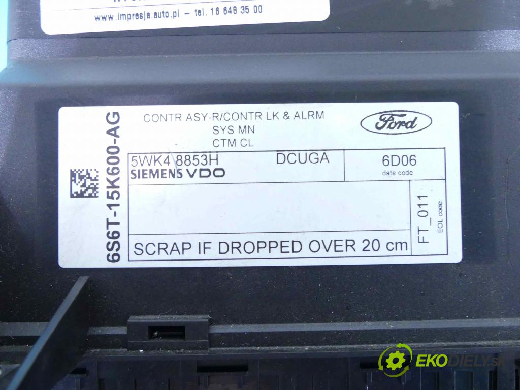 Ford Fiesta Mk6 2002-2008 1.3 69KM manual 51 kW 1299 cm3 5- modul riadiaca jednotka 5WK48853H (Ostatné)