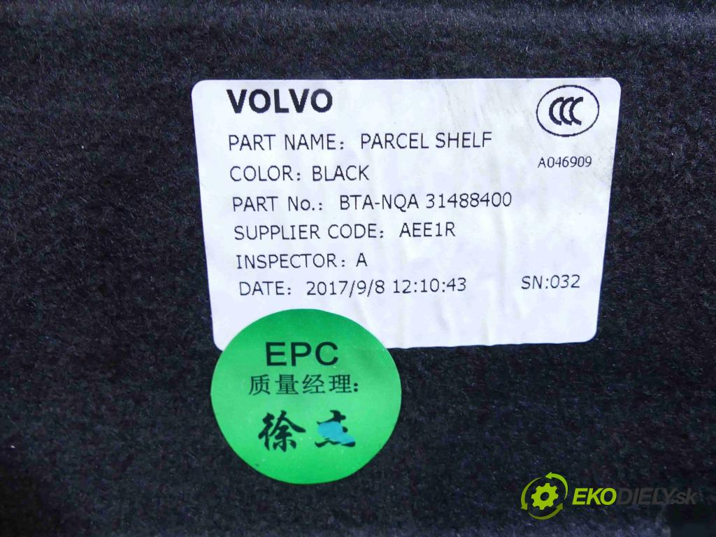 Volvo S90 2016- 2.0 T5 254KM automatic 187 kW 1969 cm3 4- zadná 31484635 (Pláta zadné)