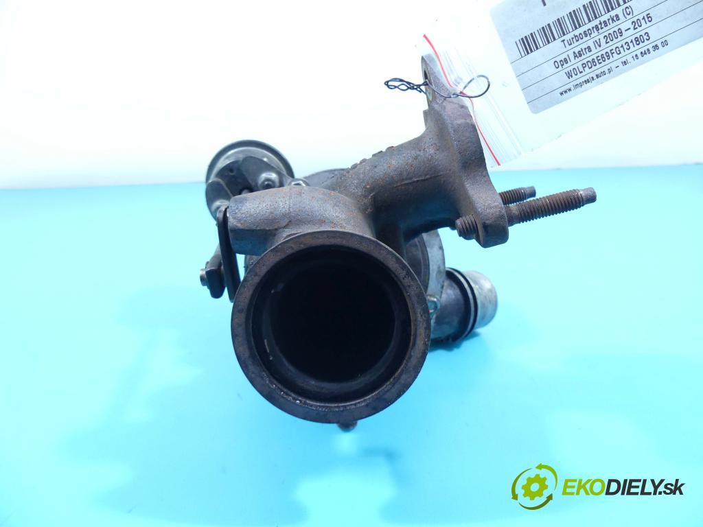 Opel Astra IV 2009-2015 1.6 cdti 110 HP manual 81 kW 1598 cm3 5- turbodúchadlo, turbo 814698-2 (Turbodúchadlá (kompletné))