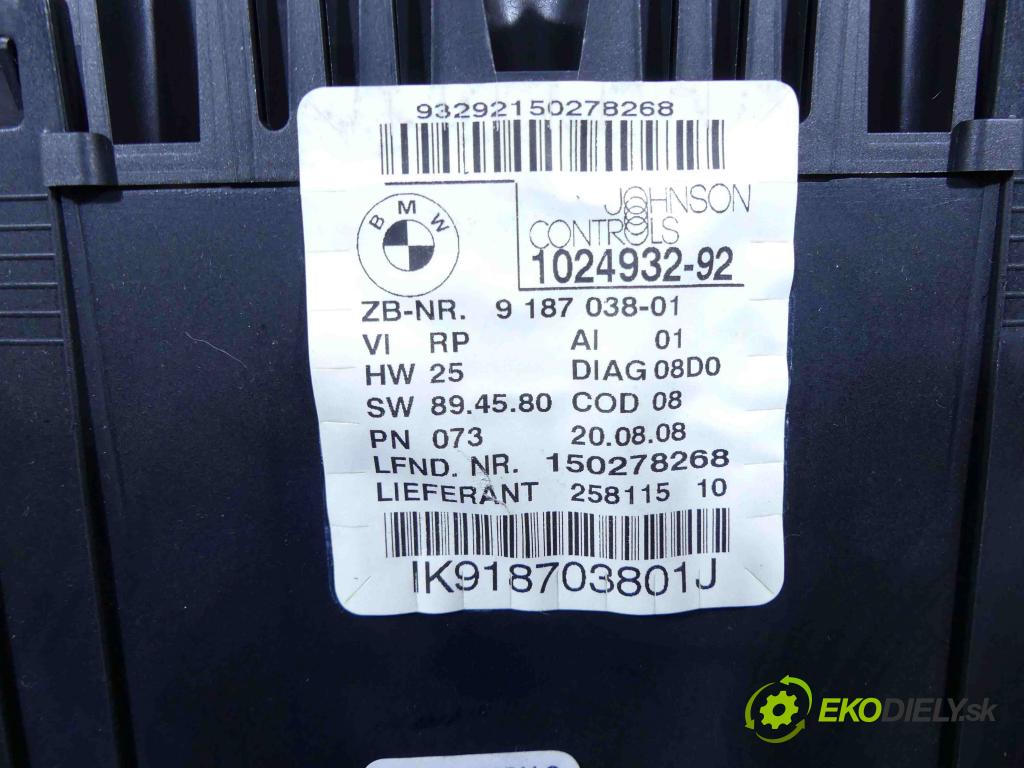 Bmw 1 E87 2004-2011 2.0 143 HP manual 105 kW 1995 cm3 5- prístrojovka/ budíky 9187038 (Prístrojové dosky, displeje)