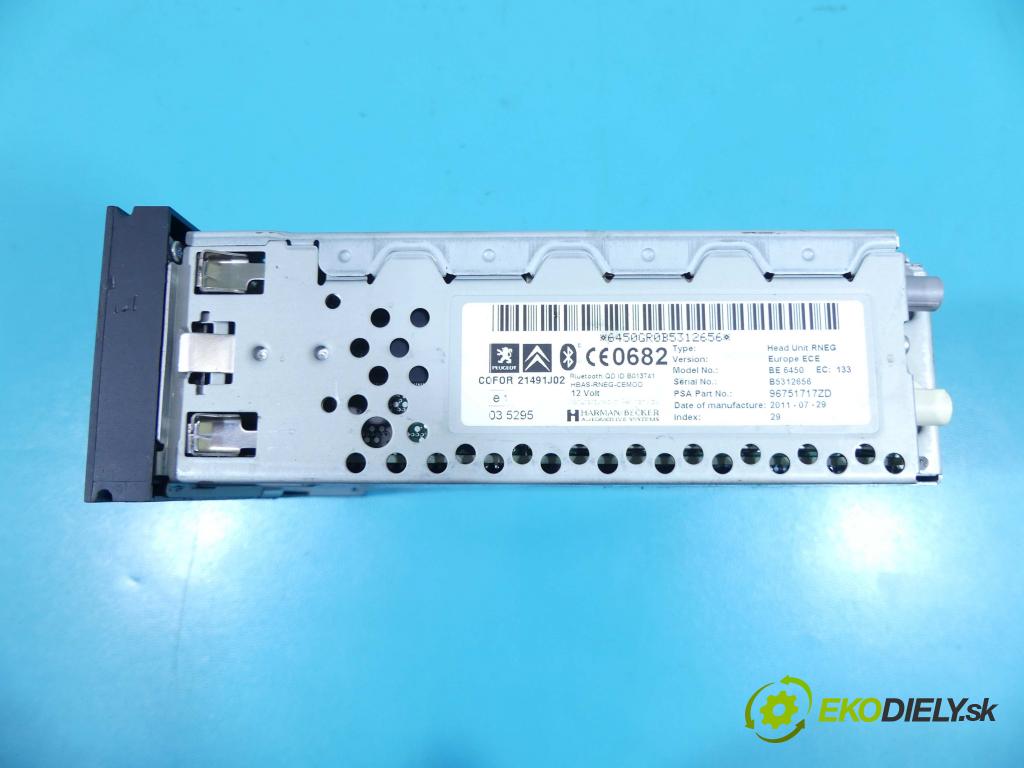 Citroen C5 II 2008-2017 1.6 THP 156 HP automatic 115 kW 1598 cm3 5- Radio originál 96751717ZD