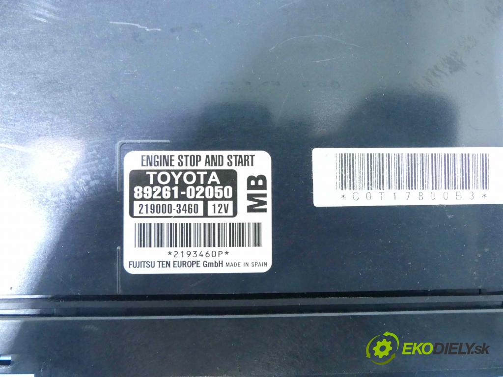 Toyota Auris II 2012-2018 1.6 D4D 111KM manual 82 kW 1598 cm3 5- modul riadiaca jednotka 89261-02050 (Ostatné)
