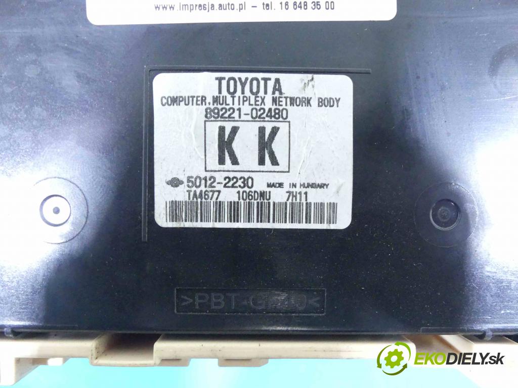 Toyota Auris II 2012-2018 1.6 D4D 111KM manual 82 kW 1598 cm3 5- modul riadiaca jednotka 89221-02480 (Ostatné)