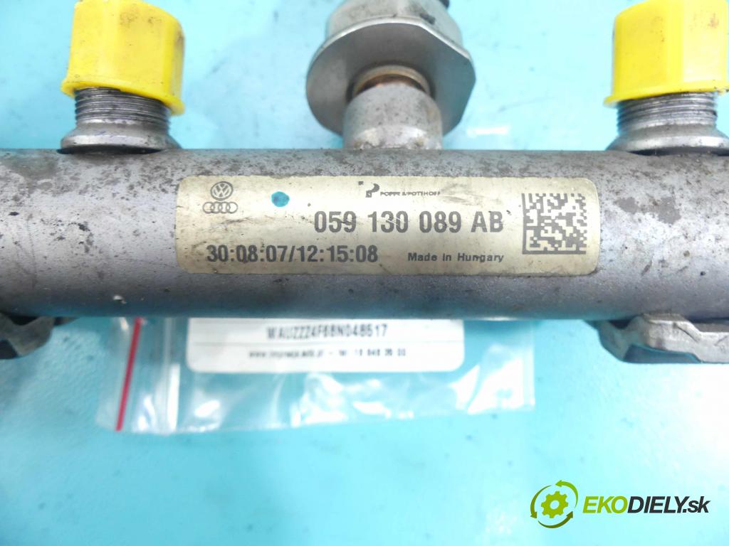 Audi A6 C6 2004-2011 3.0 tdi 232KM automatic 171 kW 2967 cm3 4- lišta vstrekovacia 059130089AB (Vstrekovacie lišty)