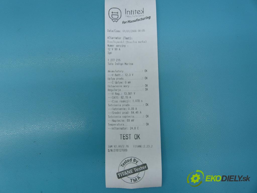 Tata Indigo Marina 1.4 MPFI 85 hp manual 62,5 kW 1405 cm3 5- Alternator A128 (Alternátory)