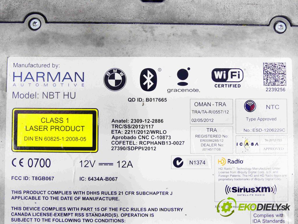 Bmw 5 F10 2010-2017 2.0d 190 HP automatic 140 kW 1995 cm3 4- Radio originál 9383060