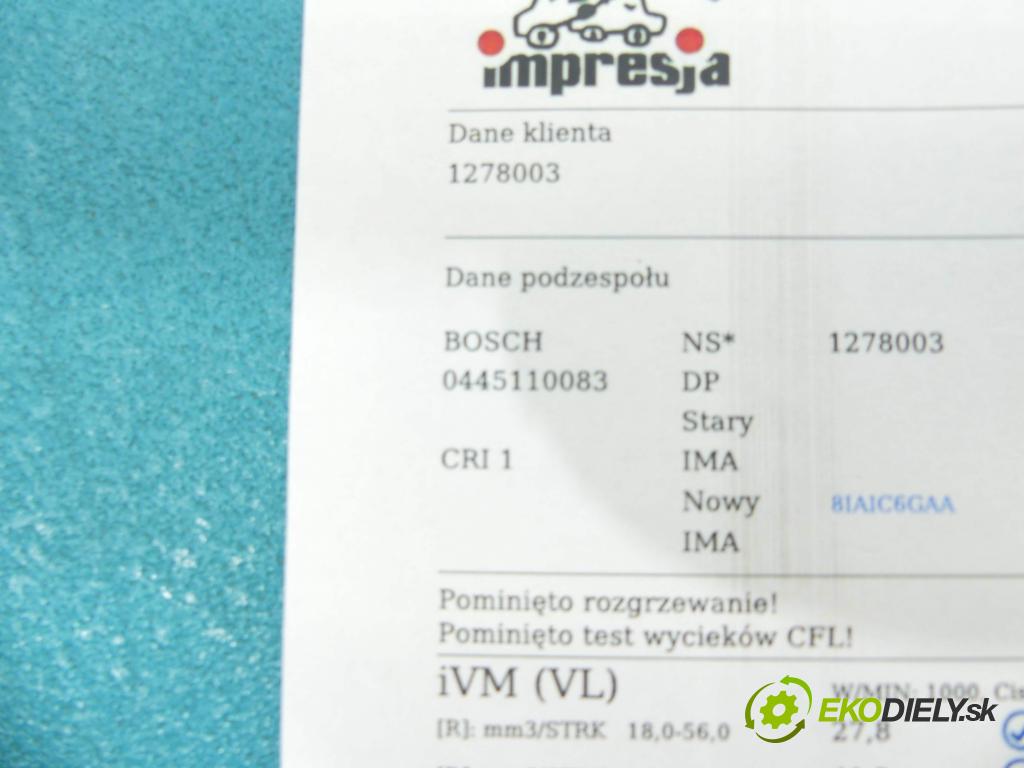 Fiat Idea 1,3.0 jtd 69KM manual 51 kW 1248 cm3 5- vstrek 0445110083 (Vstrekovače)