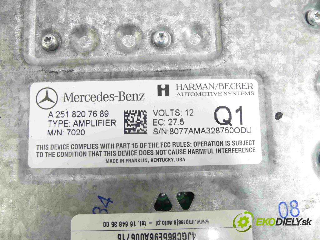 Mercedes R W251 2005-2013 3.5 V6 (272967) 272 HP automatic 200 kW 3498 cm3 5- Zesilovač: A2518207689 (Zosilňovače)