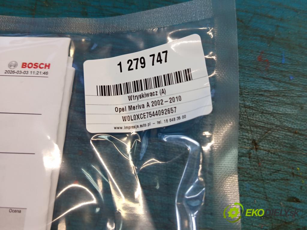 Opel Meriva A 2002-2010 1.7 cdti 101 hp manual 74 kW 1686 cm3 5- vstřikovač 897313-8612 (Vstřikovač paliva)