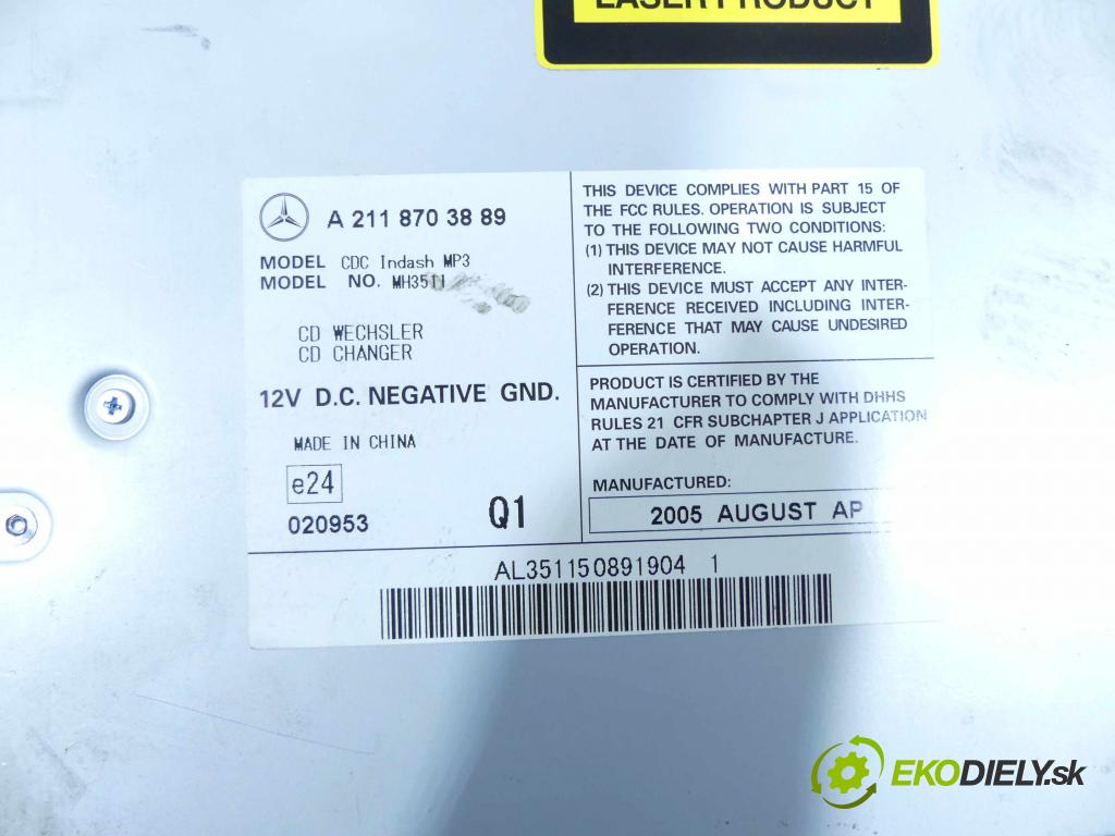Mercedes R W251 2005-2013 3.5 V6 272 HP automatic 200 kW 3498 cm3 5- Menič: cd A2118703889 (CD meniče)
