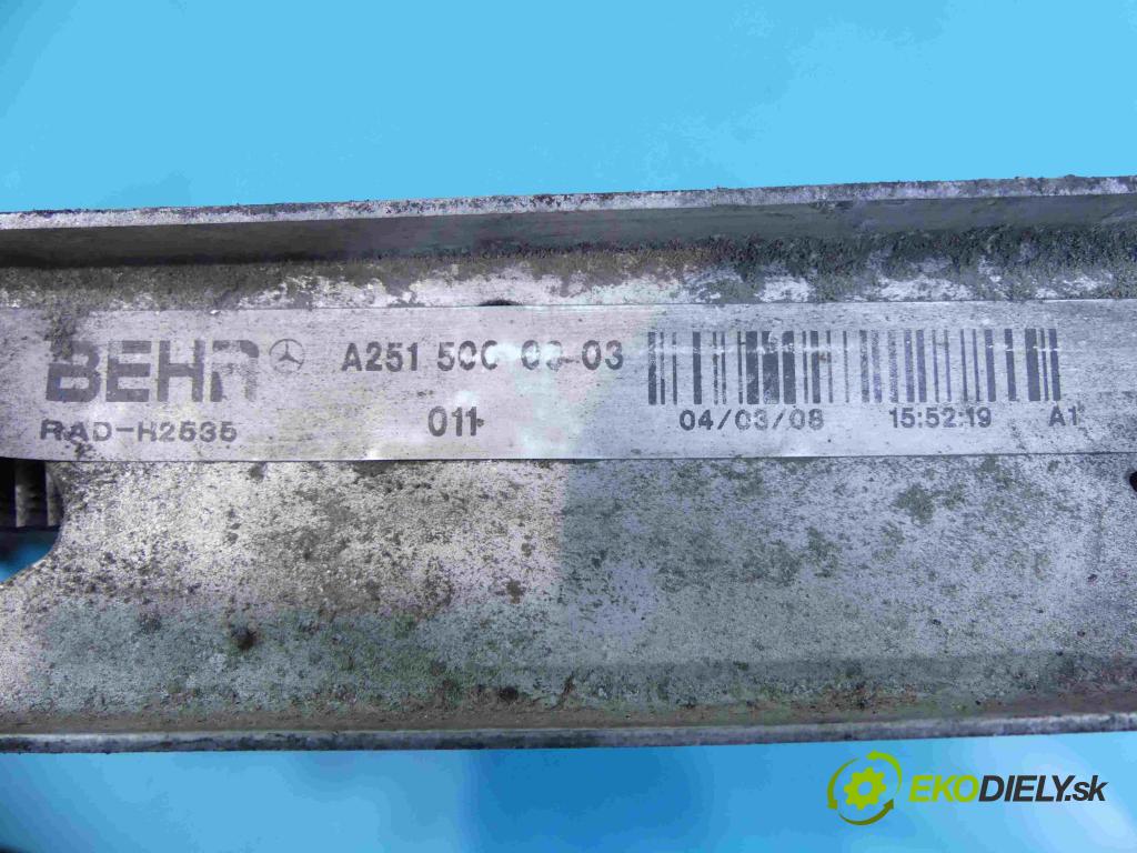 Mercedes R W251 2005-2013 3.5 V6 272 HP automatic 200 kW 3498 cm3 5- chladič voda: A2515000003 (Chladiče vody)