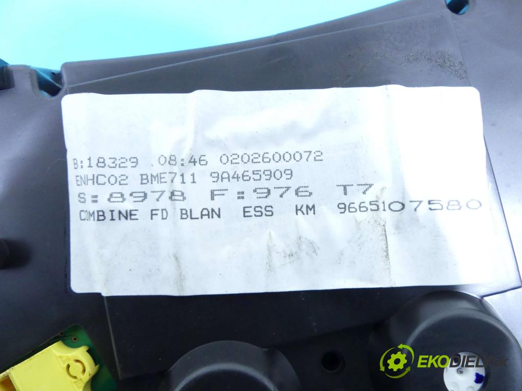 Peugeot 308 I 2007-2013 1.6 16v 120 HP automatic 88 kW 1598 cm3 5- prístrojovka/ budíky 9665107580 (Prístrojové dosky, displeje)