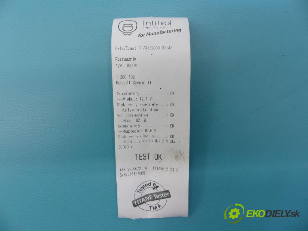 Renault Scenic II 2003-2009 2.0 16v 135 HP automatic 99 kW 1998 cm3 5- štartér 0001106023 (Štartéry)
