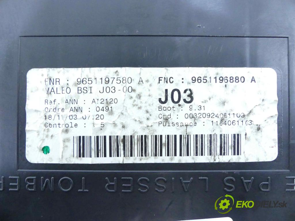 Citroen C5 I 2001-2008 1,8.0 16v 116 HP manual 85 kW 1749 cm3 5- modul riadiaca jednotka 9651196880A (Ostatné)