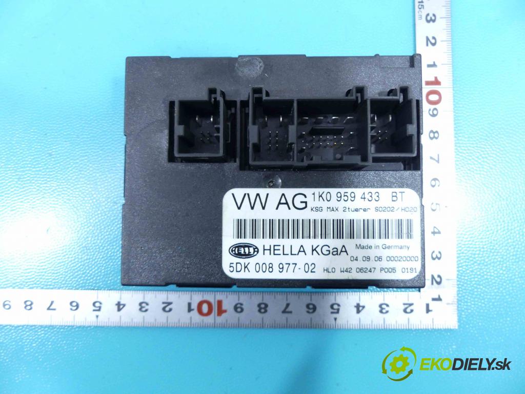 Skoda Octavia II 2004-2013 1.9 tdi 105 HP manual 77 kW 1896 cm3 5- modul riadiaca jednotka 1K0959433BT (Ostatné)