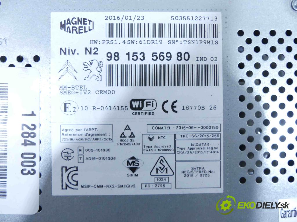 DS 4 2015-2020 1.6 hdi 120 HP automatic 88 kW 1560 cm3 5- Radio originál 9815356980