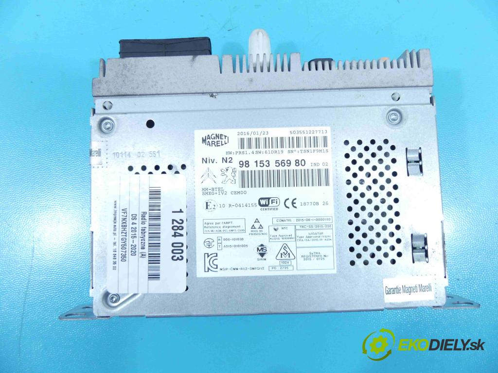 DS 4 2015-2020 1.6 hdi 120 HP automatic 88 kW 1560 cm3 5- Radio originál 9815356980