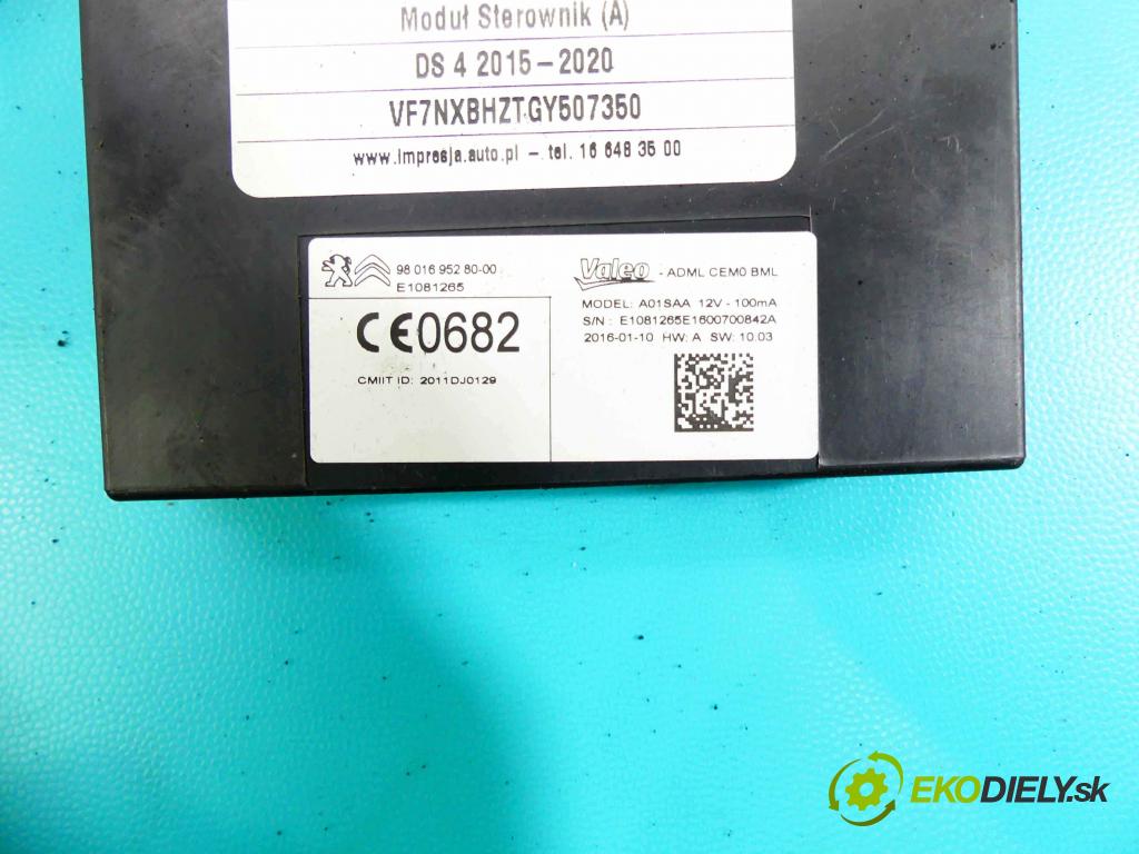 DS 4 2015-2020 1.6 hdi 120 HP automatic 88 kW 1560 cm3 5- modul riadiaca jednotka 9801695280 (Ostatné)