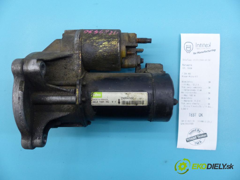 Nissan Micra K11 1992-2003 1.5d 57 HP manual 42 kW 1527 cm3 3- štartér D6RA100 (Štartéry)