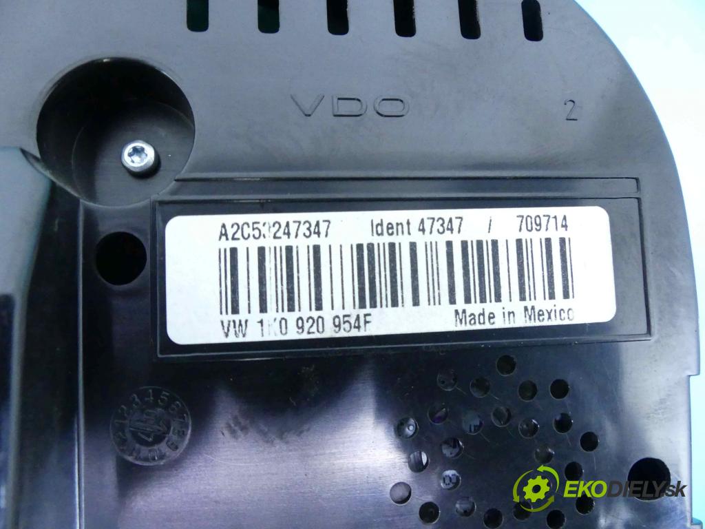Vw Jetta V 2005-2010 2.5 170 HP automatic 125 kW 2480 cm3 4- prístrojovka/ budíky 1K0920954F (Prístrojové dosky, displeje)