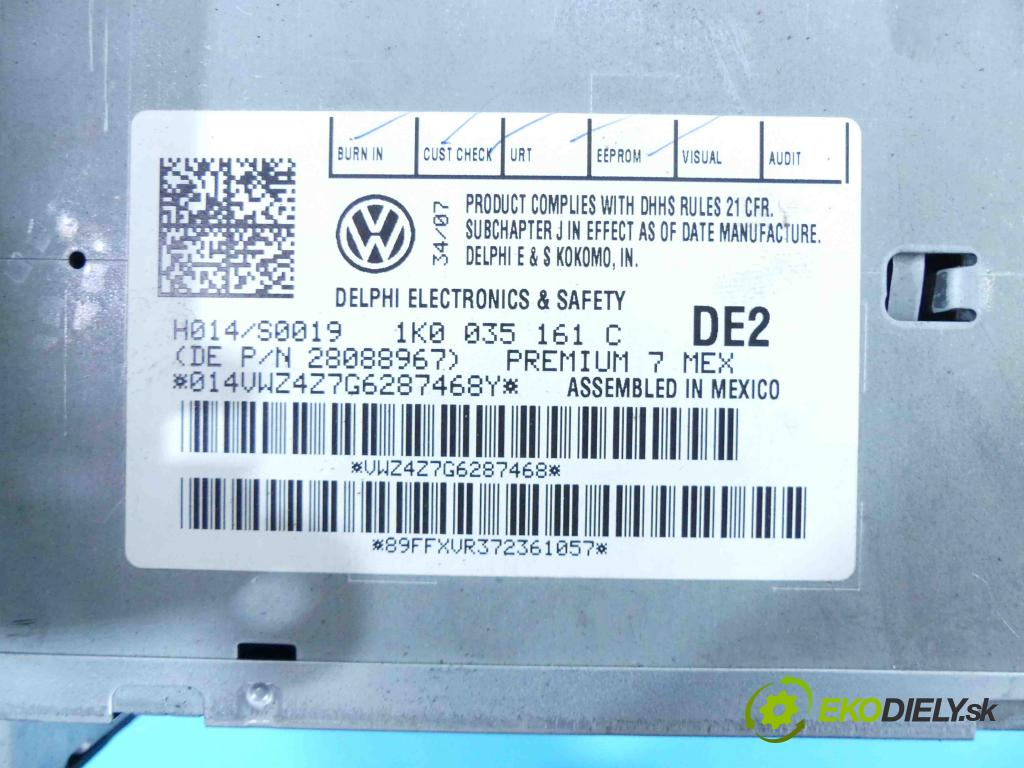 Vw Jetta V 2005-2010 2.5 170 HP automatic 125 kW 2480 cm3 4- Radio originál 1K0035161C