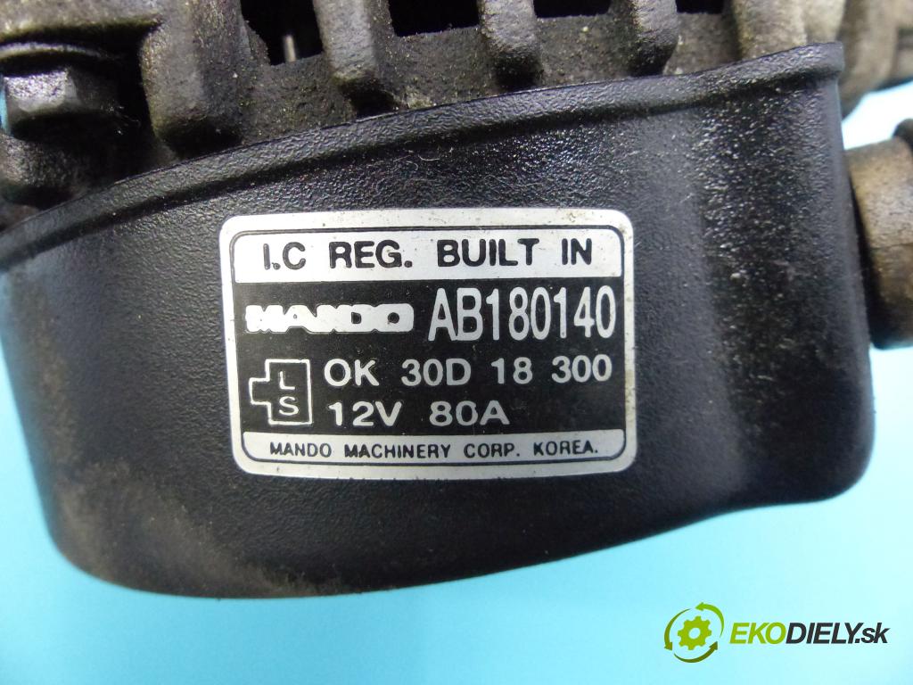 Kia Rio I 1999-2005 1.3 82 hp manual 60 kW 1343 cm3 5- Alternator AB180140 (Alternátory)
