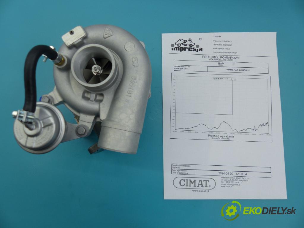 Fiat Ducato II 1994-2006 2.8 jtd 128 HP manual 94 kW 2800 cm3 5- turbodúchadlo, turbo K03-081 (Turbodúchadlá (kompletné))
