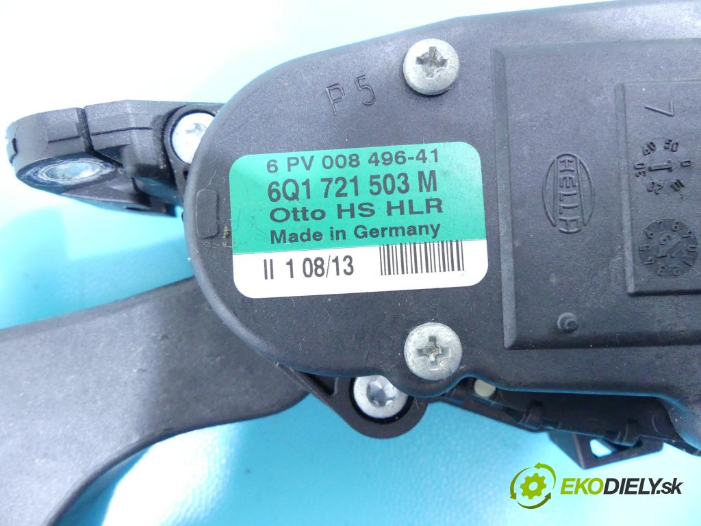 Skoda Fabia II 2007-2014 1.6 tdi 75 HP manual 55 kW 1598 cm3 5- pedále 6Q1721503M (Pedále)