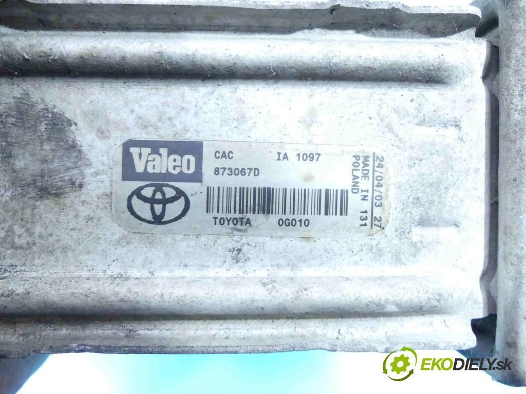 Toyota Avensis II T25 2003-2008 2.0 D4D 116 hp manual 85 kW 1995 cm3 4- Intercooler 873067D (Chladiče nasávaného vzduchu (intercoolery))