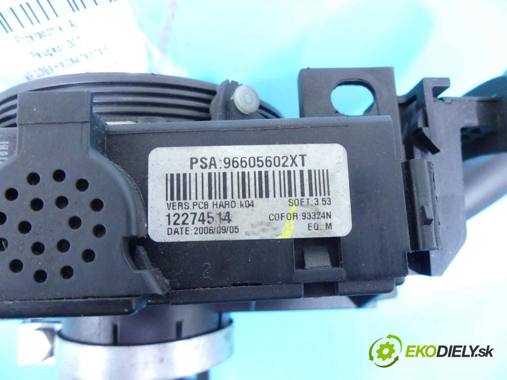 Peugeot 307 1.6 hdi 90 HP manual 66.2 kW 1560 cm3 5- prepínač komplex: 96605602XT (Prepínacie páčky pod volantom)