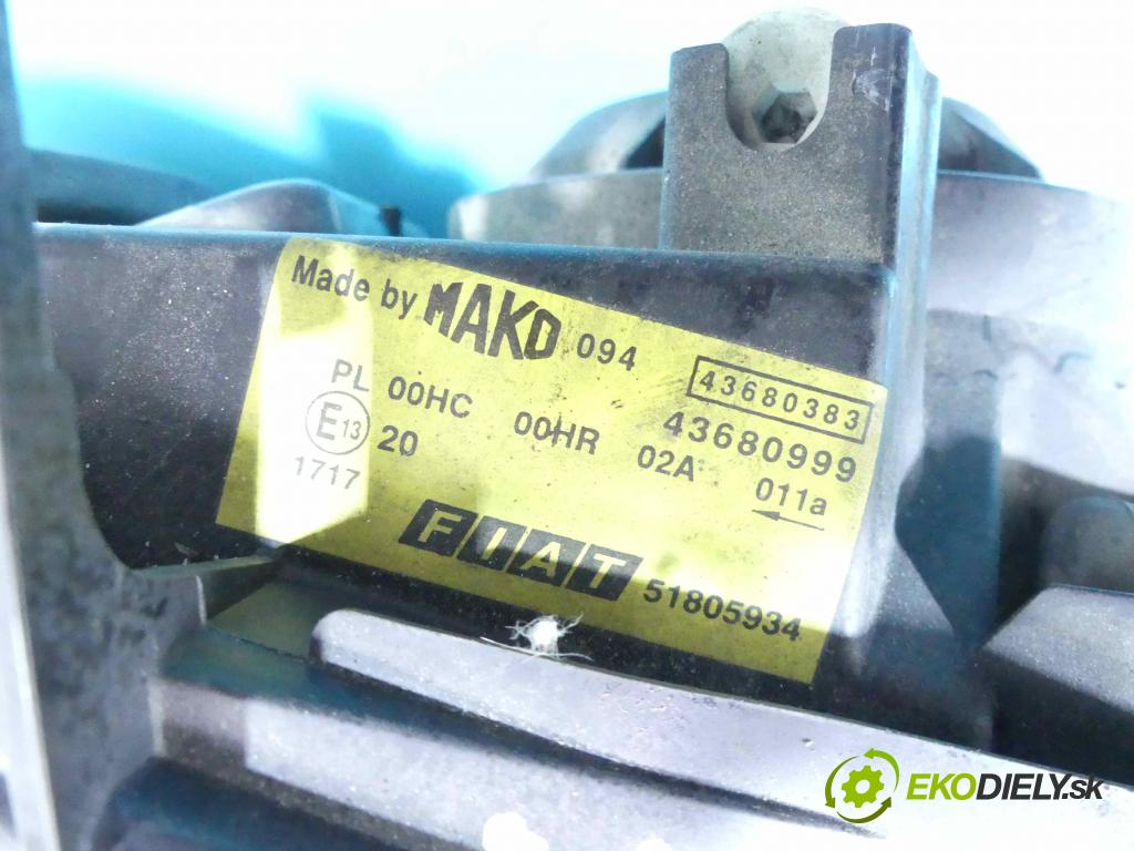 Fiat Doblo I 2001-2010 1,3.0 jtd 75 HP manual 55 kW 1248 cm3 5- Reflektor: pravý 43680999 (Pravé)