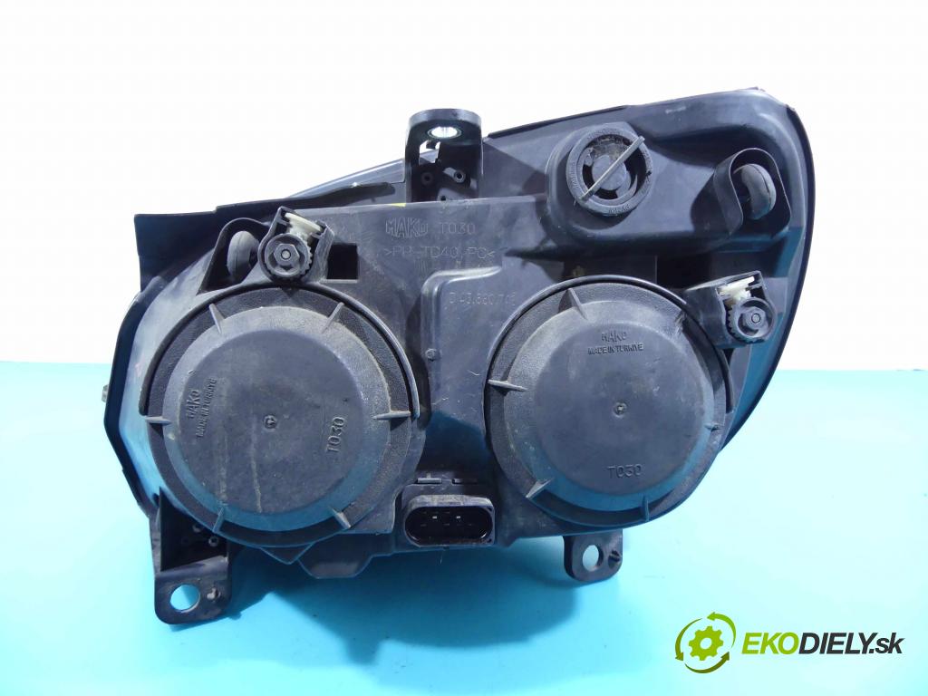 Fiat Doblo I 2001-2010 1,3.0 jtd 75 HP manual 55 kW 1248 cm3 5- Reflektor: pravý 43680999 (Pravé)