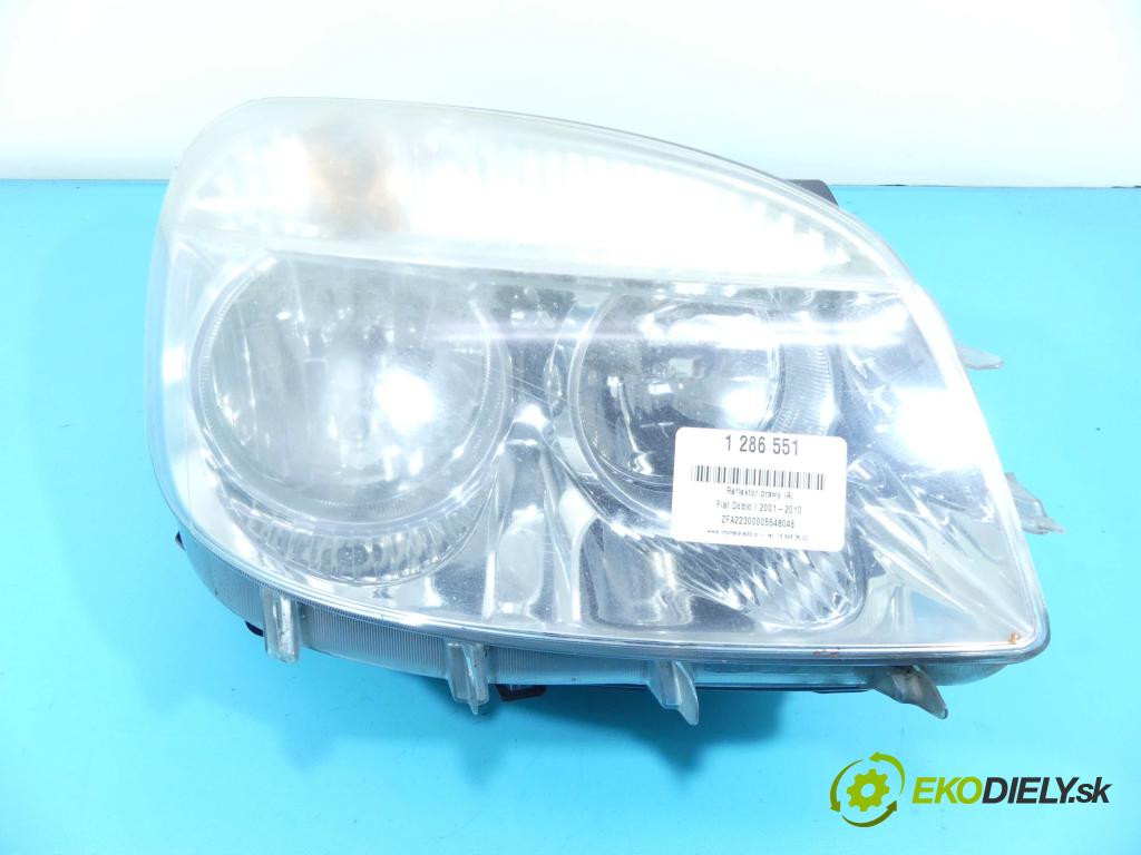 Fiat Doblo I 2001-2010 1,3.0 jtd 75 HP manual 55 kW 1248 cm3 5- Reflektor: pravý 43680999 (Pravé)
