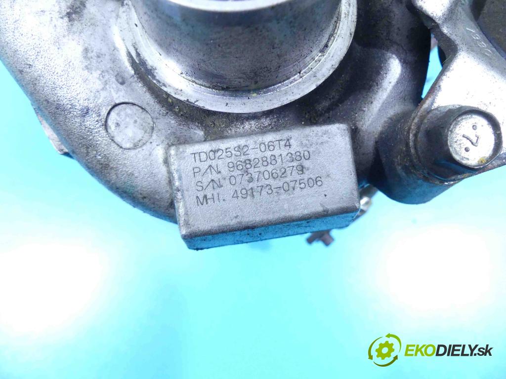 Citroen C4 I 2004-2011 1.6 hdi 90 HP manual 66,2 kW 1560 cm3 5- turbodúchadlo, turbo 49173-07506 (Turbodúchadlá (kompletné))