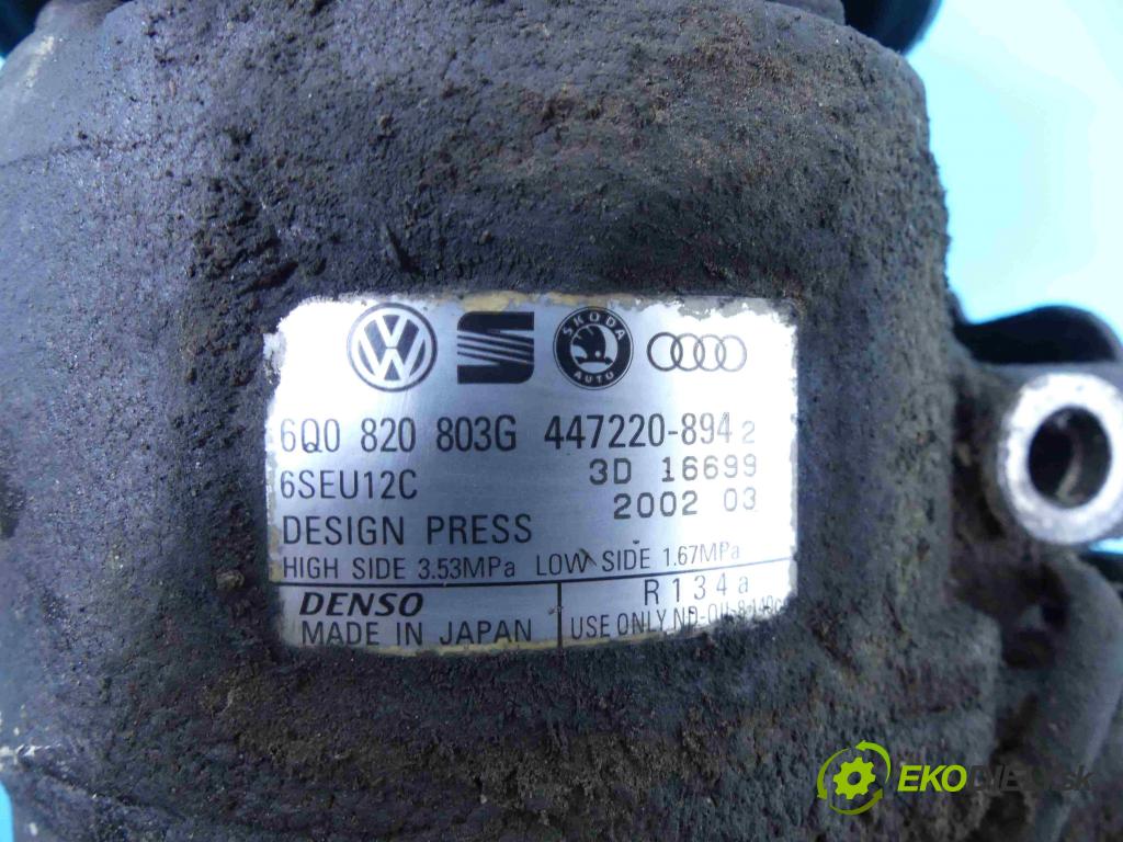 Vw Polo IV 9N 2001-2009 1.2 12v 64 HP manual 47 kW 1198 cm3 5- čerpadlo klimatizácie 6Q0820803G