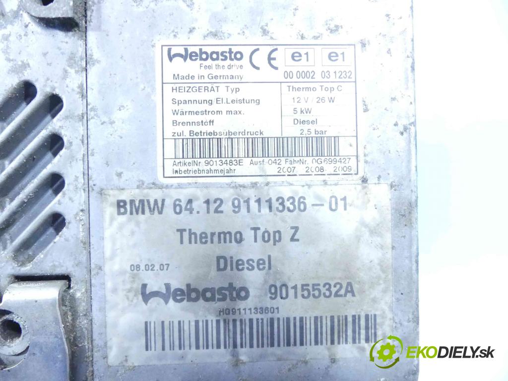 Bmw 7 E65 2001-2008 3.0d 231 hp automatic 170 kW 2993 cm3 4- Webasto 64129111336-01 (Webasto ohřívače)