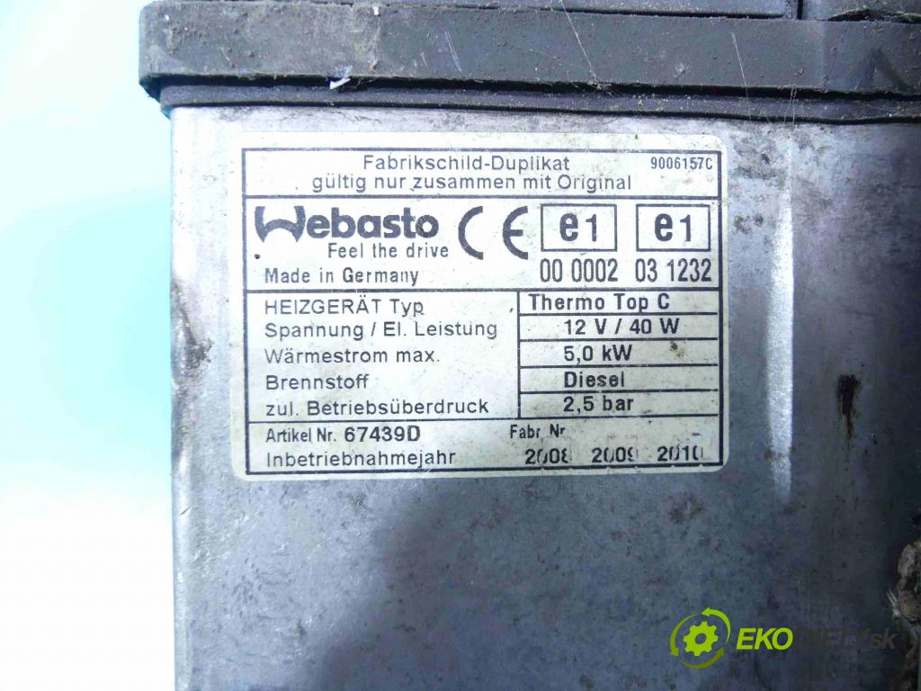 Land rover Range Rover III L322 2001-2012 3.6 TD V8 272 HP automatic 200 kW 3628 cm3 5- Webasto XH42-9J294-DB (Webasto)