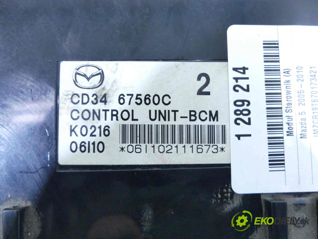 Mazda 5  2005-2010 2.0 citd 110 HP manual 81 kW 1998 cm3 5- modul riadiaca jednotka CD3467560C (Ostatné)