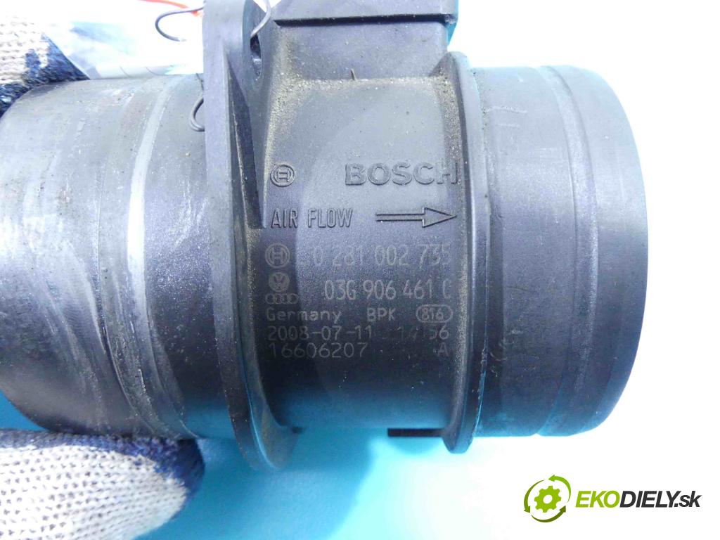 Vw Tiguan I 2007-2016 2.0 tdi 140 HP manual 103 kW 1968 cm3 5- průtokoměr: 0281002735 (Váhy vzduchu)