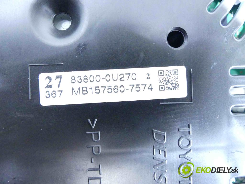 Toyota Yaris III 2011-2020 1.0 vvti 69KM manual 51 kW 998 cm3 5- prístrojovka/ budíky 83800-0U270 (Prístrojové dosky, displeje)