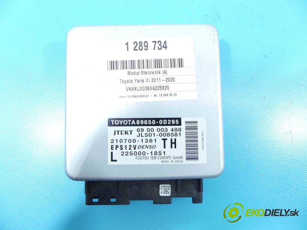 Toyota Yaris III 2011-2020 1.0 vvti 69KM manual 51 kW 998 cm3 5- modul riadiaca jednotka 89650-0D295 (Ostatné)