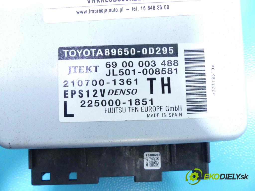 Toyota Yaris III 2011-2020 1.0 vvti 69KM manual 51 kW 998 cm3 5- modul řídící jednotka 89650-0D295 (Ostatní)