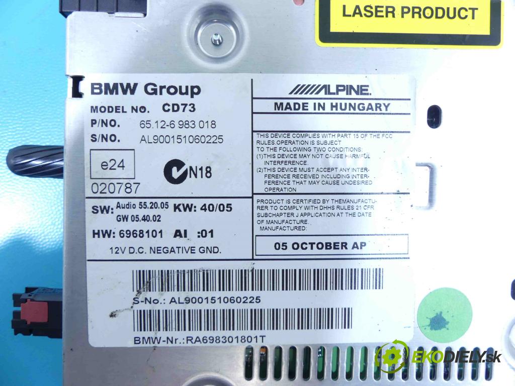 Bmw 3 E90 2005-2013 2.0d 122 HP manual 90 kW 1995 cm3 4- Radio originál 6512-6983018