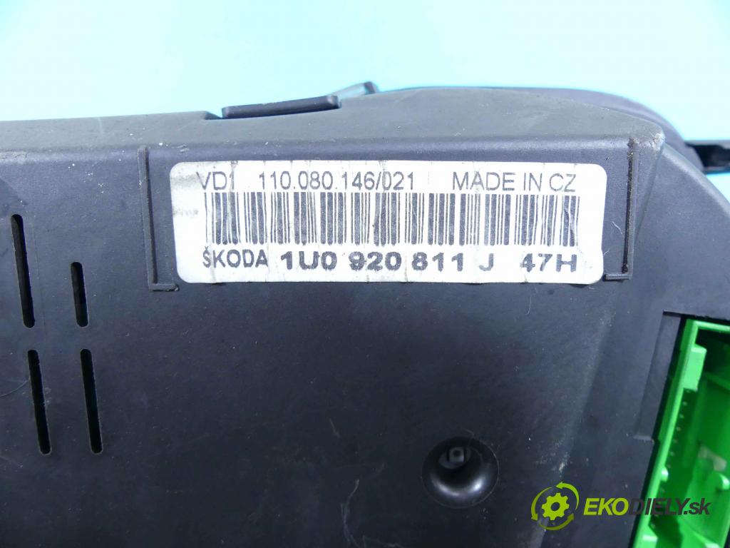 Skoda Octavia I 1996-2010 1.9 tdi 110 HP manual 81 kW 1896 cm3 5- prístrojovka/ budíky 1U0920811J (Prístrojové dosky, displeje)